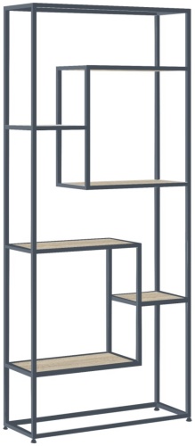 Стеллаж Loft craft 009 ЛДСП, металл, 85x30x190 см, черный, бежевый
