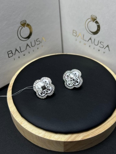 Серьги Balausa Jewelry E060(1-2) вес 5.2 г серебро, фианит, эмаль