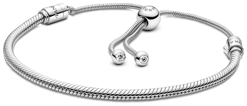 PANDORA с застежкой-слайдером 599652C01-2 длина 16 см, вес 13.14 г серебро, плетение снейк