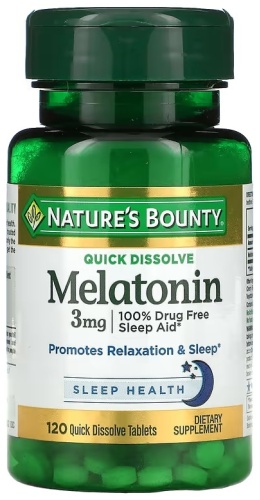 Nature's Bounty Melatonin, Natural Cherry, 3 mg, 120 таблеток