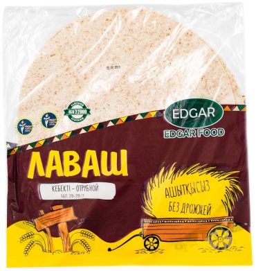 Edgar лаваш отрубной без дрожжей 270-290 г 5 шт