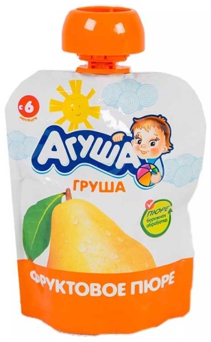 Детское пюре Агуша Груша 90 г, с 6 месяцев