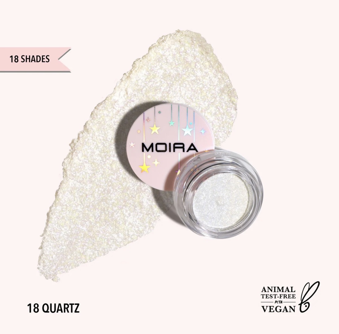 Кремовые тени- глиттеры MOIRA Starshow Shadow Pot 018 Quartz Белый