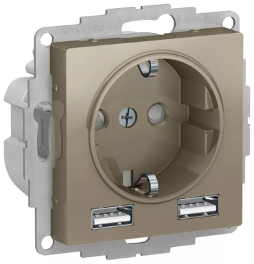 Розетка USB Schneider Electric Atlas, золотистый