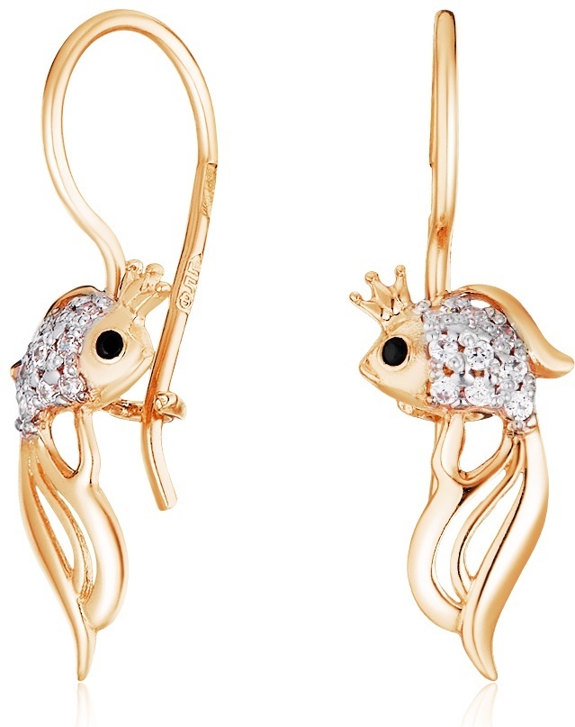 Серьги Lucente EAR-LU-585-269991 вес 0.975 г золото, фианит