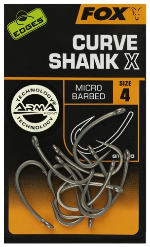 Крючок для рыбалки FOX усиленные Curve Shank X №4 CHK223 карповый серебристый 10 шт