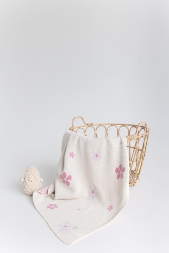 Детский плед Mimibaby 100х100 см, хлопок, молочный
