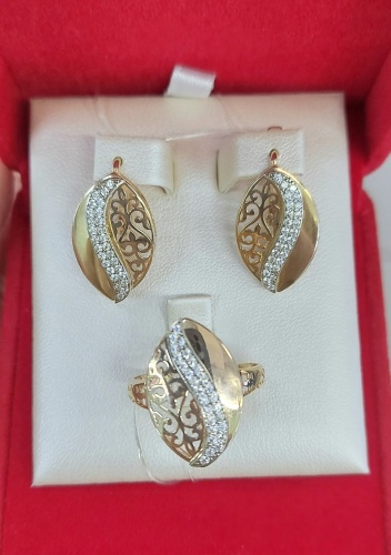 Crystal SET5585 вес 7.31 г золото, фианит