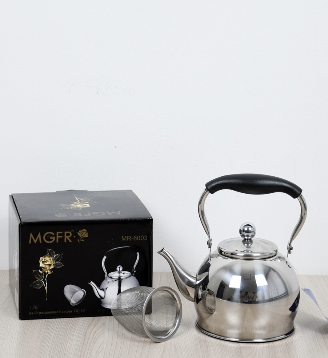 Чайник MGFR Mr 8003 1 л, нержавеющая сталь