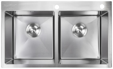 Кухонная мойка Avina HM 7848-2 78х48х23 см, нержавеющая сталь, тон серебристый
