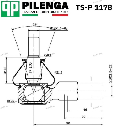 PILENGA Наконечник Рулевой Тяги TSP1178
