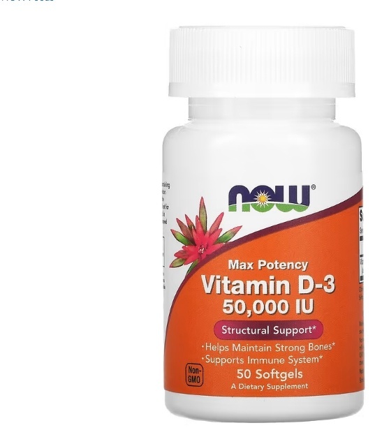 Купить NOW Foods, витамин D3, 50 000 МЕ, 50 капсул в кредит в Астане ...
