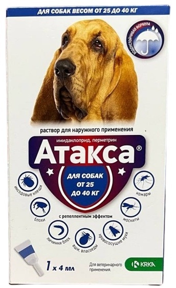 Купить Средство KRKA Атакса от блох, клещей, власоедов для собак от 25 ...