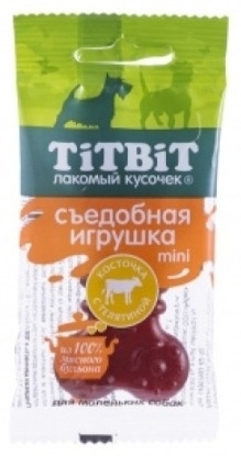TiTBiT 014400 косточка съедобная с телятиной 20 г 1 шт