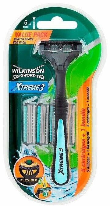 Wilkinson Xtreme3 бритвенный станок 1 шт + сменные кассеты 4 шт