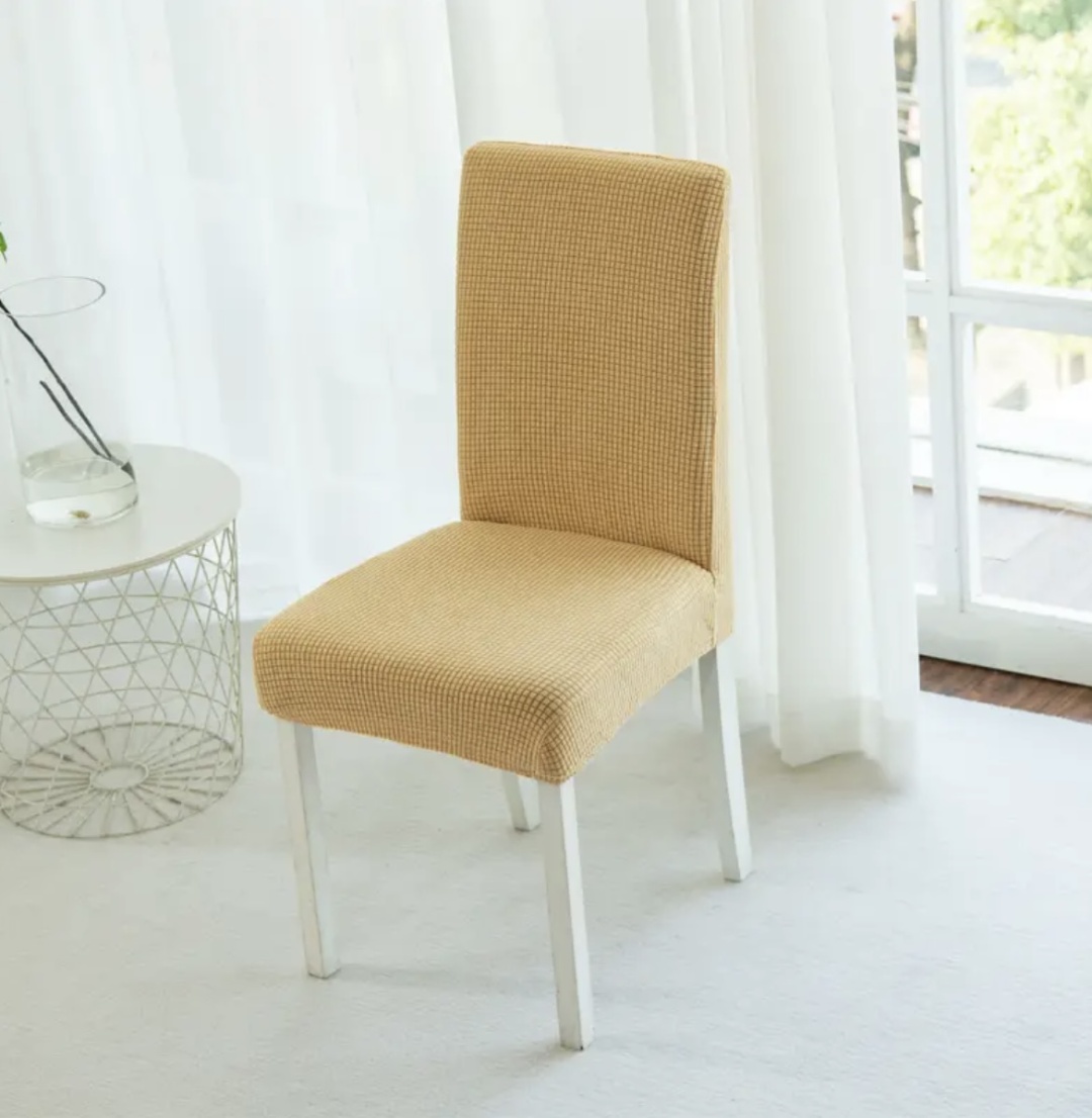 Home Collection чехол для стула 22246 бежевый ширина стула 38-48 см, длина спинки 48-62 см, длина сиденья 38-48 см