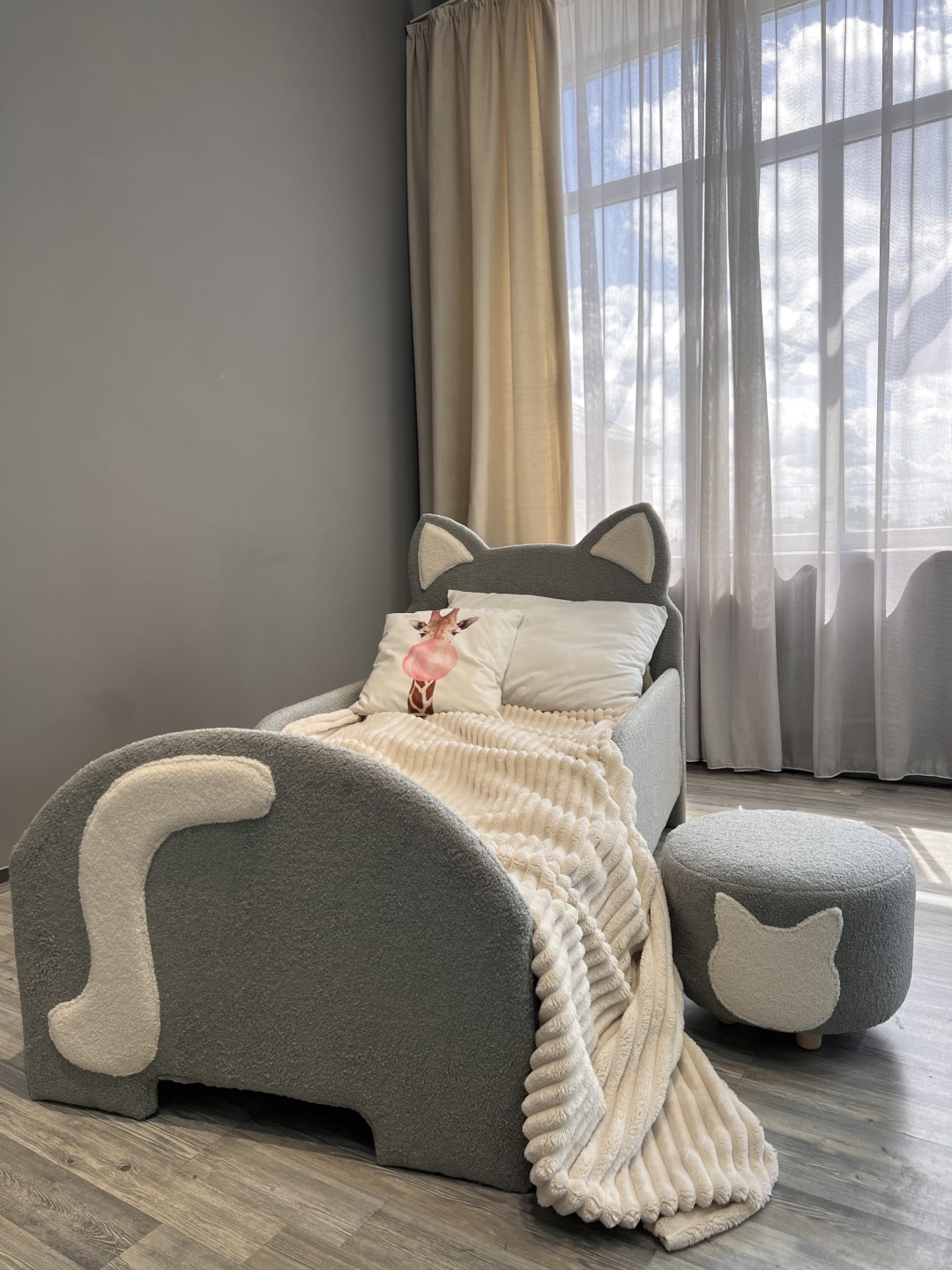 Детская кровать PRESTIGE MEBEL Kitty, 80x160 см, серый