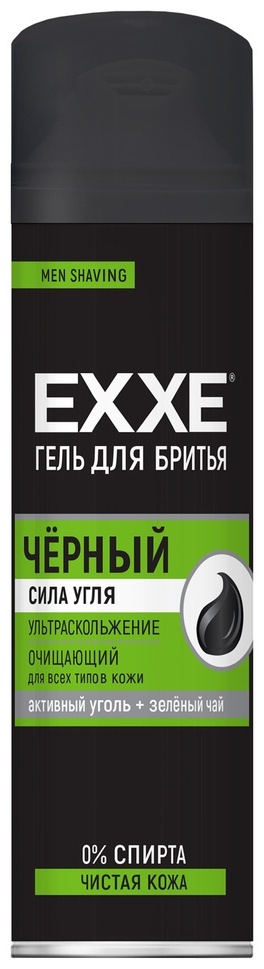 EXXE Черный Сила Угля гель для бритья 200 мл