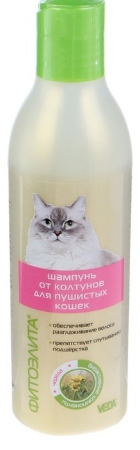 Купить Уход VEDA Фитоэлита Шампунь от колтунов для пушистых кошек 220 ...