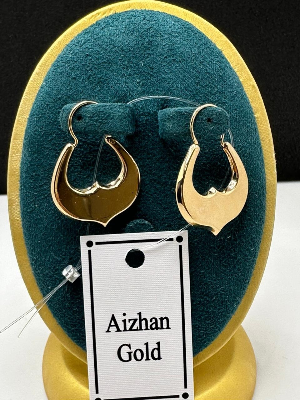 Серьги Aizhan Gold Gold0053 вес 4.24 г золото, без вставок