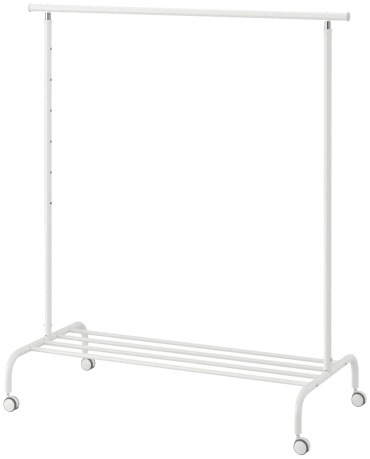 Вешалка напольная IKEA Ригга 90375099, металл, 111x175 см, белый