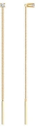 Серьги LUXOR JEWELRY LUXOR 020611_0,68 вес 0.68 г золото, фианит