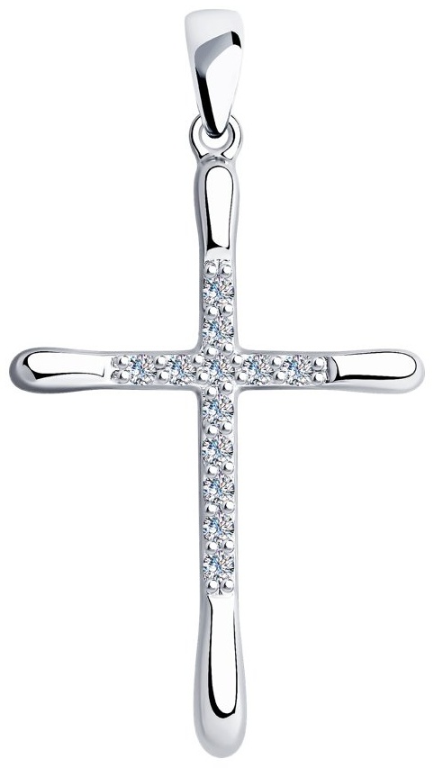 Крестик Diamant 94-130-01413-1 вес 1.51 г серебро, фианит
