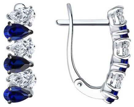 Серьги SOKOLOV EAR-SO-585-540128 вес 3.53 г золото, сапфир