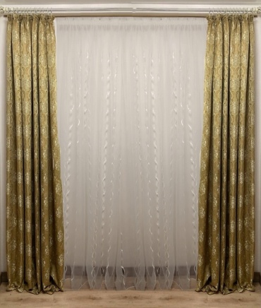 Комплект Rena 150x280 см 2 шт, жаккард, бежевый, коричневый