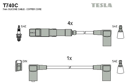 Свечные провода Tesla T740C