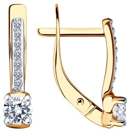 Серьги SOKOLOV 029785 вес 1.99 г золото, фианит