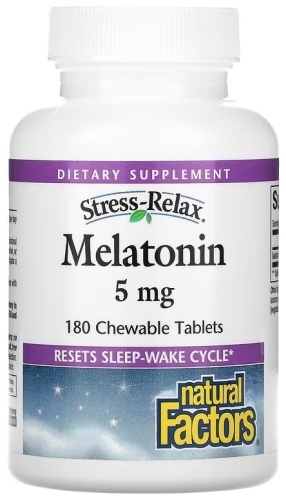 Natural Factors БАД Stress-Relax, Melatonin, 5 mg 180 таблеток