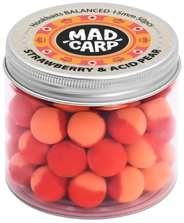 Mad Carp Baits Бойл насадочный Balanced 15мм, 50шт. Strawberry & Pineapple 0.09 кг