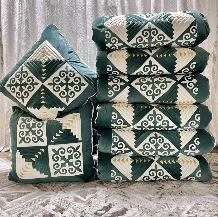 Комплект корпе с подушками 200x80 см, вата, зеленый