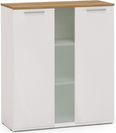 Комод Шатура Altea 2Д, 88.80x40.60x100.6 см, белый, коричневый