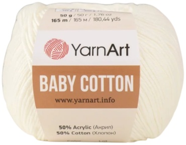 Моток YarnArt Baby Cotton 401 - Молочный 165 м 50 г