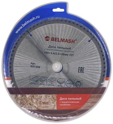 Пильный диск по дереву BELMASH RD139B, 280x30 мм, 72Т