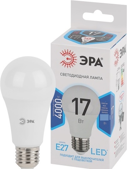 ЭРА 17W E27, светодиодная, нейтральный белый