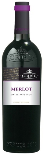 Вино Cruse Merlot Vin de Pays dOc сухое красное 13.5% 0.75 л