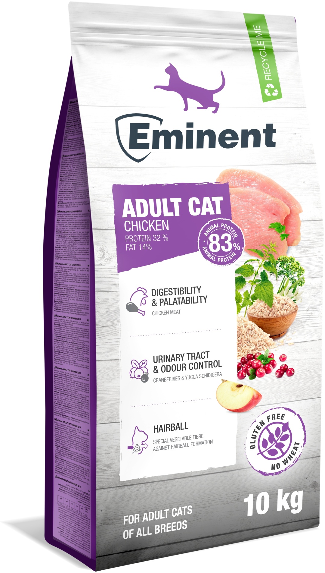 Купить Корм Eminent Adult Cat для взрослых кошек курица 10 кг в Алматы ...