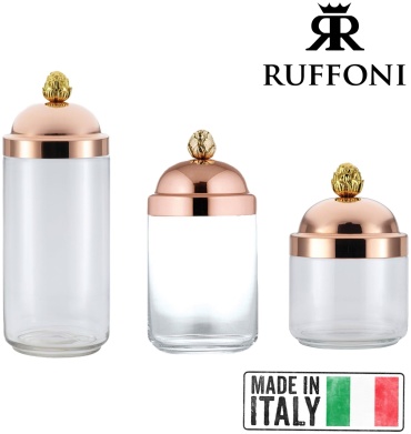 RUFFONI набор контейнеров Italy Handcrafted Historia, медь, стекло