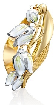 Брошь PLATINA 04-0165 вес 3.09 г золото, эмаль