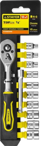 Трещотка реверсивная STAYER 27754-H12 1/4, 75 мм