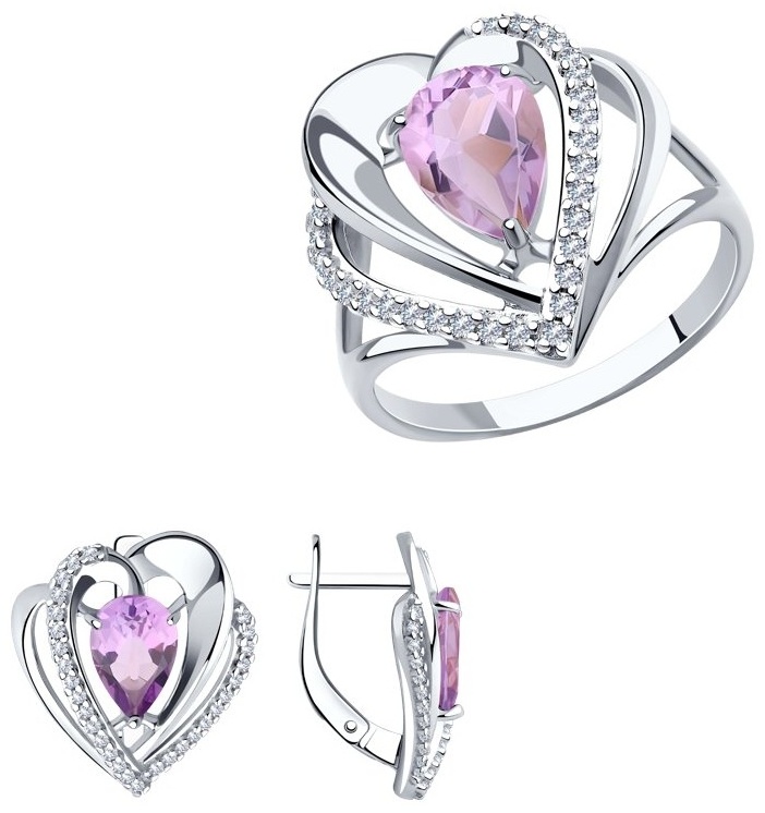 Diamant 94-310-00545-3-94-320-00545-3 вес 6.91 г серебро, фианит