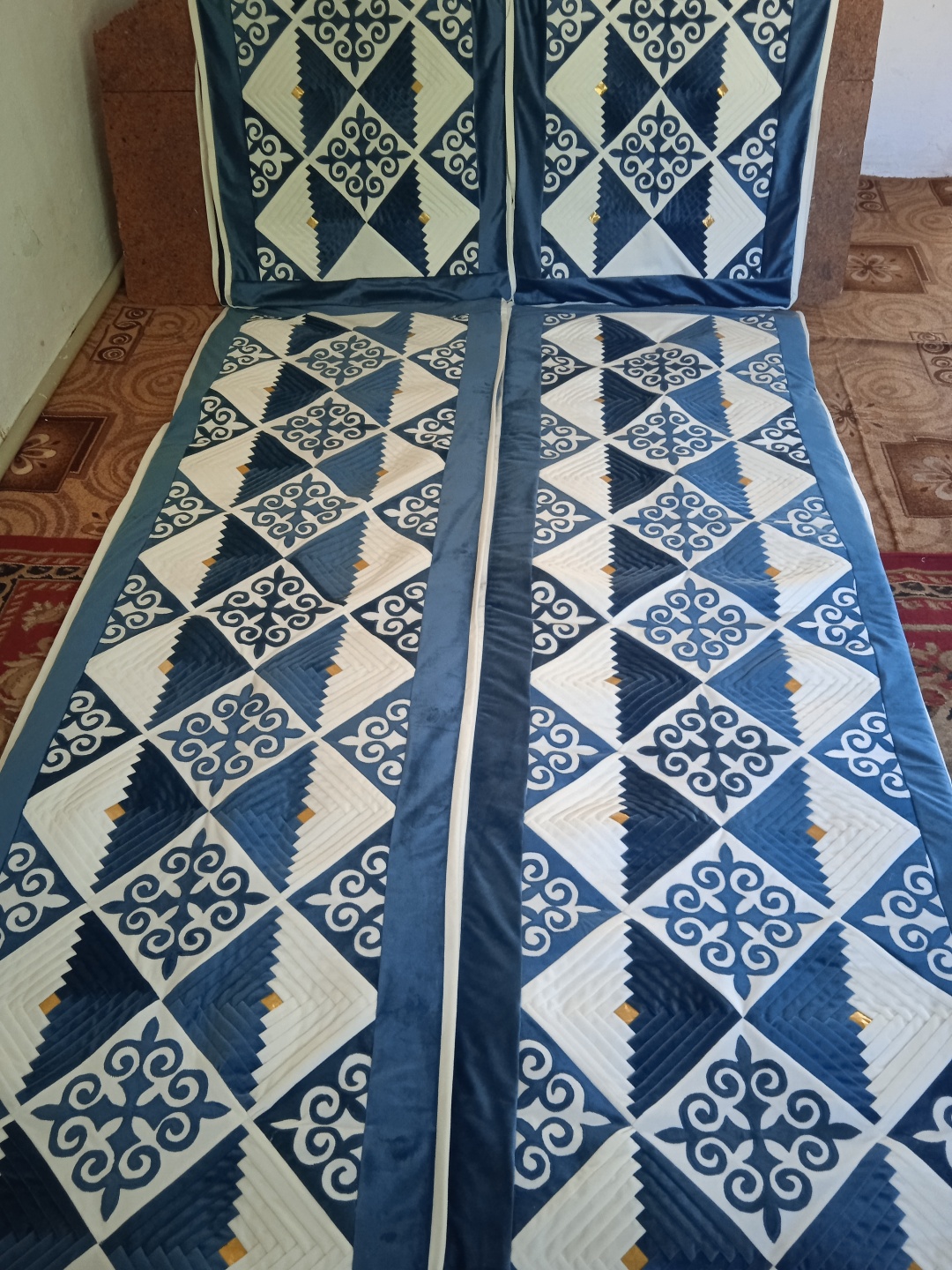 Курак корпе корпе 230x80 см, вата, голубой, коричневый