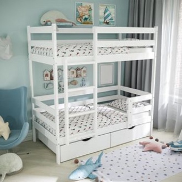 Двухъярусная кровать Aia home k0000012, 90x180 см, белый