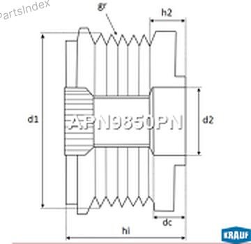 KRAUF Шкив Генератора APN9850PN