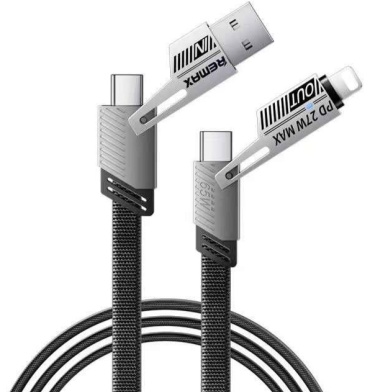 Кабель Remax USB 3.0 (M), USB TypeC (M), Lightning (M), 1 м, RC-C189 серый