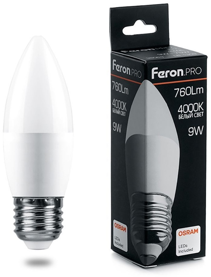 Feron 9W E27, светодиодная, нейтральный белый