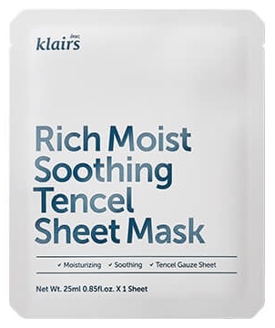 Маска для лица Klairs тканевая Rich Moist Soothing Tencel Sheet 1 шт
